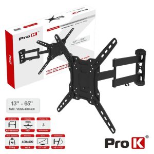 Suporte TV Articulado 3 pontos 13-65" 35kg Vesa 400x400 PROK - (PKFX0202)