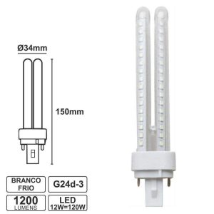 Lâmpada LED G24 12W 6400K 1200lm - (PLCL12W)