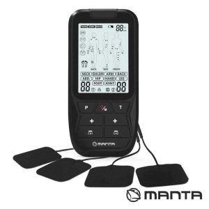 Electroestimulador Muscular Portátil c/ 4 Eléctrodos MANTA - (R-C101L)
