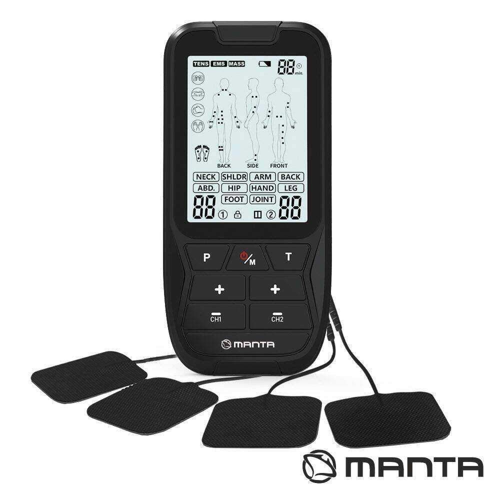 Electroestimulador Muscular Portátil c/ 4 Eléctrodos MANTA - (R-C101L)
