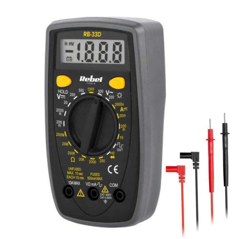 Multímetro Digital 3½ Dígitos REBEL - (RB-33D)