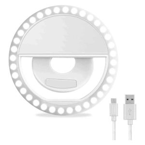Anel de Luz P/ Telemóvel Universal Branco - (RINGCLIP02-WH)