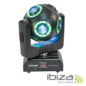 Moving Head 4em1 8 Anéis LED E 8 LEDS 10W RGBW DMX IBIZA - (SATURNE)
