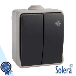 Comutador Estanque Duplo de Superfície VDE IP54 SOLERA - (SLR-3313)