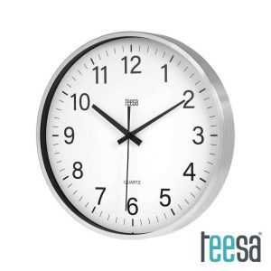 Relógio de Parede Redondo Prateado Ø30cm TEESA - (TSA0036)