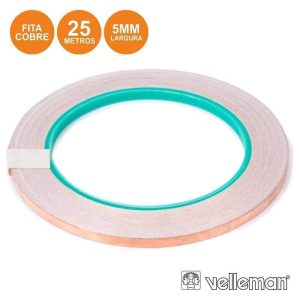 Fita Adesiva Em Cobre 5mm 25m VELLEMAN - (VTCFT1)