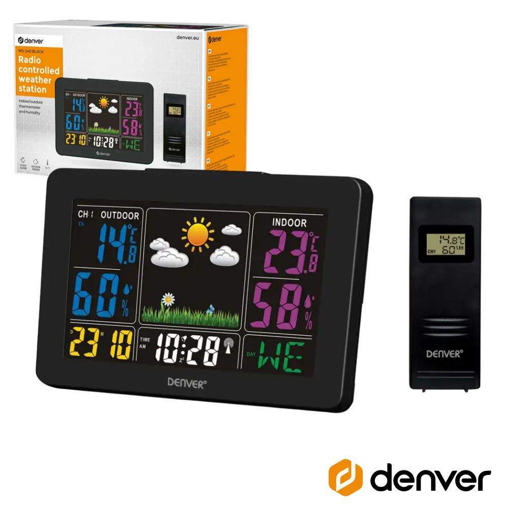 Estação Meteorológica S/ Fios C/ Visor Preto DENVER - (WS-540BLACK)