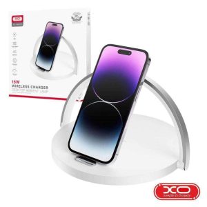Carregador Por Indução QI 15W C/ Luz Presença e Suporte XO - (WX030-WH)