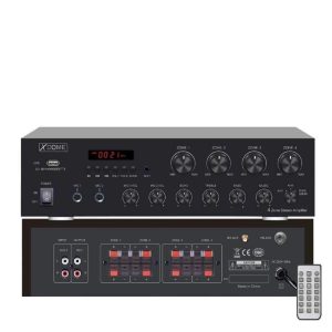 Amplificador PA BT/FM/MP3 400W 4 Zonas 8 Ohm XDOME - (04217010)
