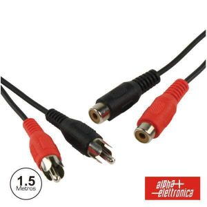 Cabo 2-Rca Macho / 2-Rca Fêmea 1.5m - (17-011LA)