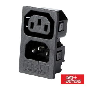 Módulo 2 Fichas Alimentação Iec C13 Macho/Fêmea de Painel - (23-18/2A)