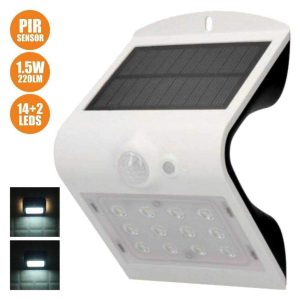 Aplique Exterior Solar C/ Sensor 1.5W 220lm Branco - (31841)