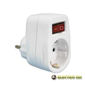 Ficha Elétrica Adaptadora 1x Schuko C/ Interruptor EDH - (36.082)