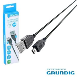 Cabo USB-A 2.0 Macho / Mini USB-B Macho 1m GRUNDIG - (47242)