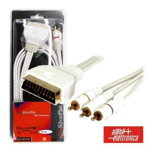Cabo Silver Plus Scart Macho / 3rca Macho 3m Blister - (92-065/3H)