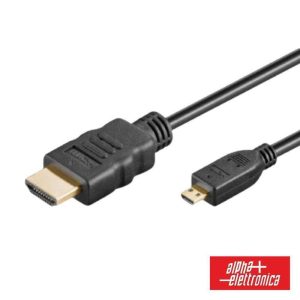 Cabo HDMI Dourado Macho / Micro HDMI Macho Preto 1m ALPHA - (93-596/01B)