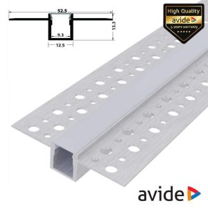 Perfil De Alumínio P/ Encastrar P/ Fita LED 1M AVIDE - (AAP-PBR5213-1M-MK)