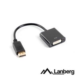 Cabo Adaptador Displayport Macho / DVI-D Fêmea 10cm LANBERG - (AD-0007-BK)