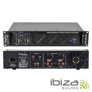 Amplificador Áudio 19" 2x800W Preto IBIZA - (AMP1000-MKII)