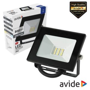 Foco LED 10W 230V 6400K 800lm Preto Avide - (ASFLCW-10W)