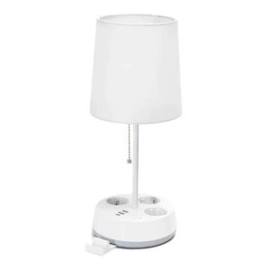 Candeeiro Mesa E27 60W C/ 3x Schuko/3x USB/Suporte Telemóvel - (B1031143H)