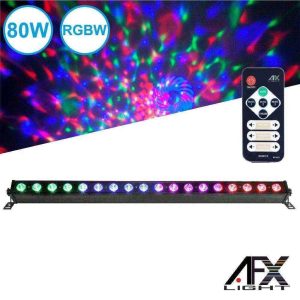 Barra Luz Interior 18 LED 80W RGBW DMX AFXLIGHT - (BARLED18-PIX)