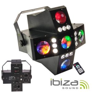Projetor Luz 2em1 RGBA LED DMX IBIZA - (CROSS-GOBOFX)