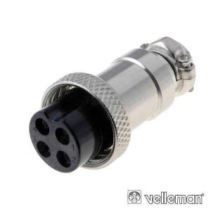 Ficha Microfone 4p Fêmea De Extensão VELLEMAN - (CUF4)