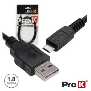 Cabo USB-A 2.0 Macho / Micro USB-B Macho 1.8m PROK - (CUSB201/1.8)