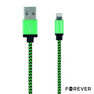 Cabo USB-A 2.0 Macho / Lightning Verde 1M FOREVER - (CUSBL-TR-GR)