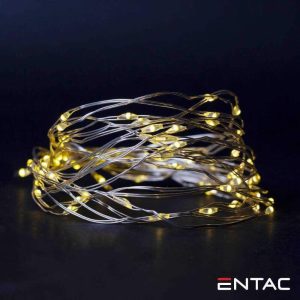 Luzes de Natal 80 LED 3000K Arame a pilhas 4m ENTAC - (ECL-S80WW)