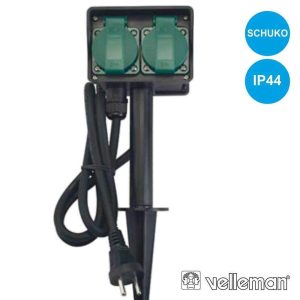 Extensão Elétrica 2x Schuko IP44 Exterior 1.5m - (EG2W-G)