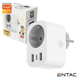 Ficha Elétrica 1x Schuko 2x USB-A 1x USB-C Inteligente WiFi - (ES-SSAUSB-WIBLE)