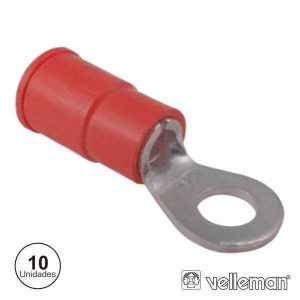 Terminal Redondo Isolado 5.3mm 10X Vermelho VELLEMAN - (FRO5)