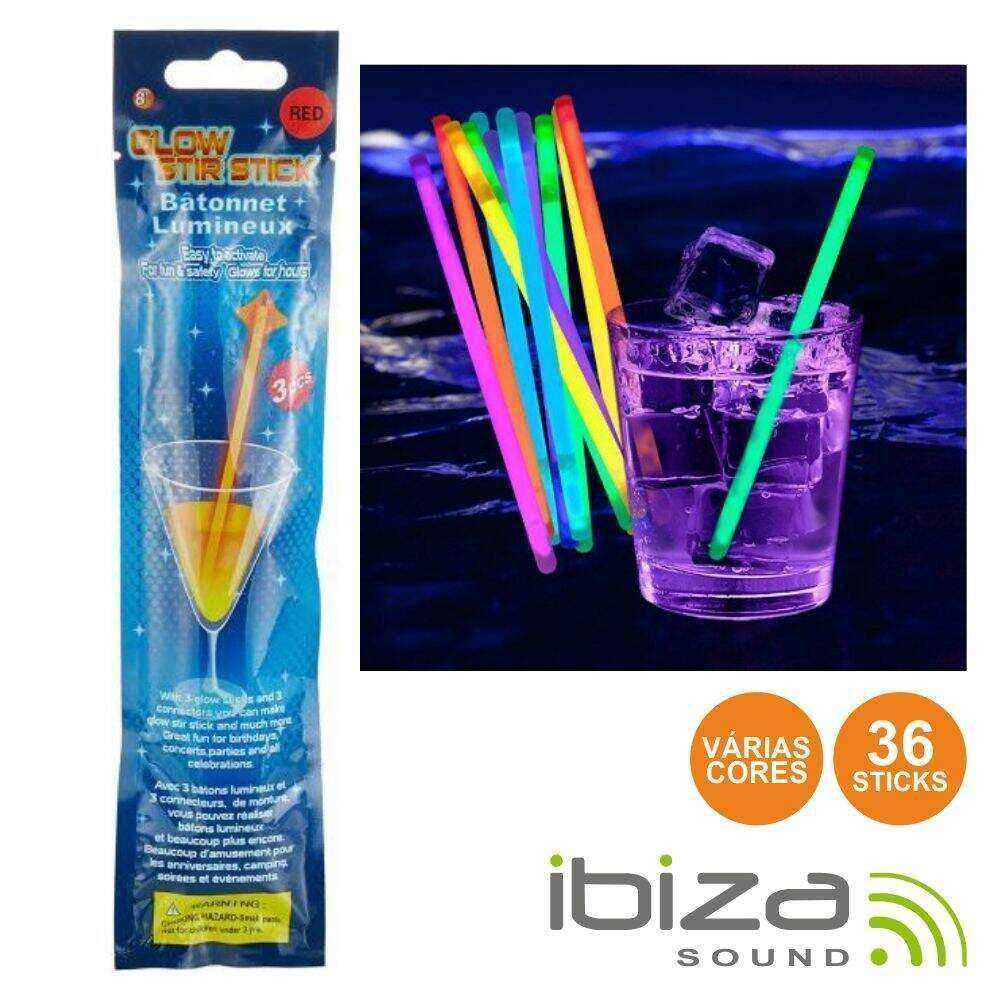 Conjunto 36 Barras Luminescentes Multicor 200mm IBIZA - (GSTIK5-200)
