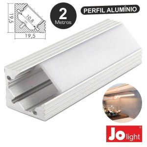 Perfil De Alumínio P/ Fita LEDS 2m De Canto Jolight - (JO380/152-32P)