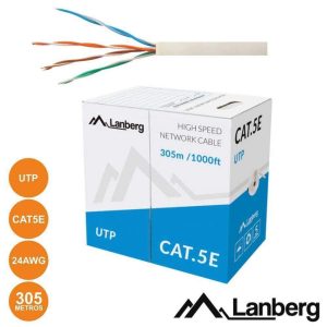 Cabo De Rede U/UTP CAT5E Flexivel 305m Cinzento LANBERG - (LCU5-11CC-0305-S)