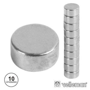 Conjunto De 10 Imans N35~n45 Ø10x5mm VELLEMAN - (MAGNET8)