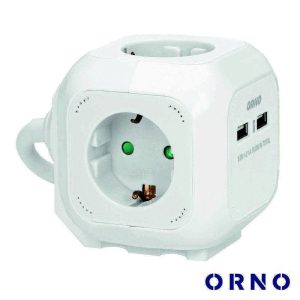Extensão Elétrica 4x Schuko 2x USB-A 1.4m ORNO - (OR-AE-13144(GS)/W)
