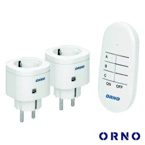 Conjunto 2 Tomadas Elétricas C/ Comando S/ Fios ORNO - (OR-GB-439(GS))