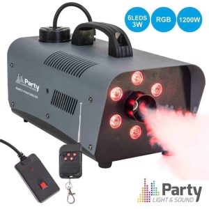 Máquina De Fumos 1200W 6 LEDS 3W RGB C/2 COMANDOS PARTY - (PARTY-FOG1200LED)