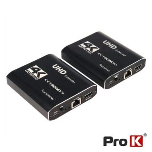 Extensor de Sinal HDMI 1.4 Via RJ45 CAT5E/6 120m PROK - (PK-HDMIRJ45EXTIR07)