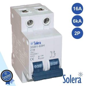 Disjuntor 2p 16a 6ka 240/415v SOLERA - (SLR-CBM216)