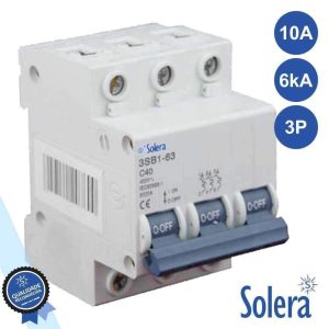 Disjuntor 3p 10a 6ka 240/415v SOLERA - (SLR-CBM310)