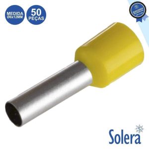 Terminal Ponteira Isolado Ø6x12mm 50x Amarelo SOLERA - (SLR-TE-6012AM/50)