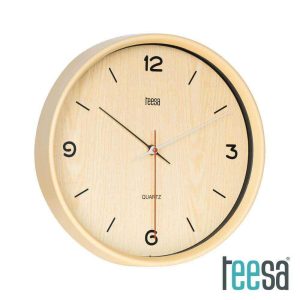 Relógio De Parede Redondo Castanho Claro Ø30cm TEESA - (TSA0048)