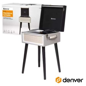 Gira-Discos Bluetooth USB/MP3 Vintage 2x3W DENVER - (VPR-250)