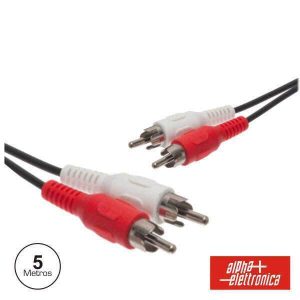Cabo 2-Rca Macho / 2-Rca Macho Pvc 5m - (17-010A)