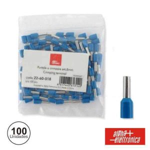 Terminal Ponteira Isolado 4.8mm 100 X Azul - (22-60-018)