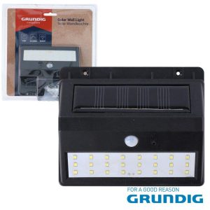 Aplique LED Solar 1.5W C/ Sensor Movimento PIR GRUNDIG - (22612)